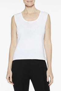 White Scoop Neck Tank Color White