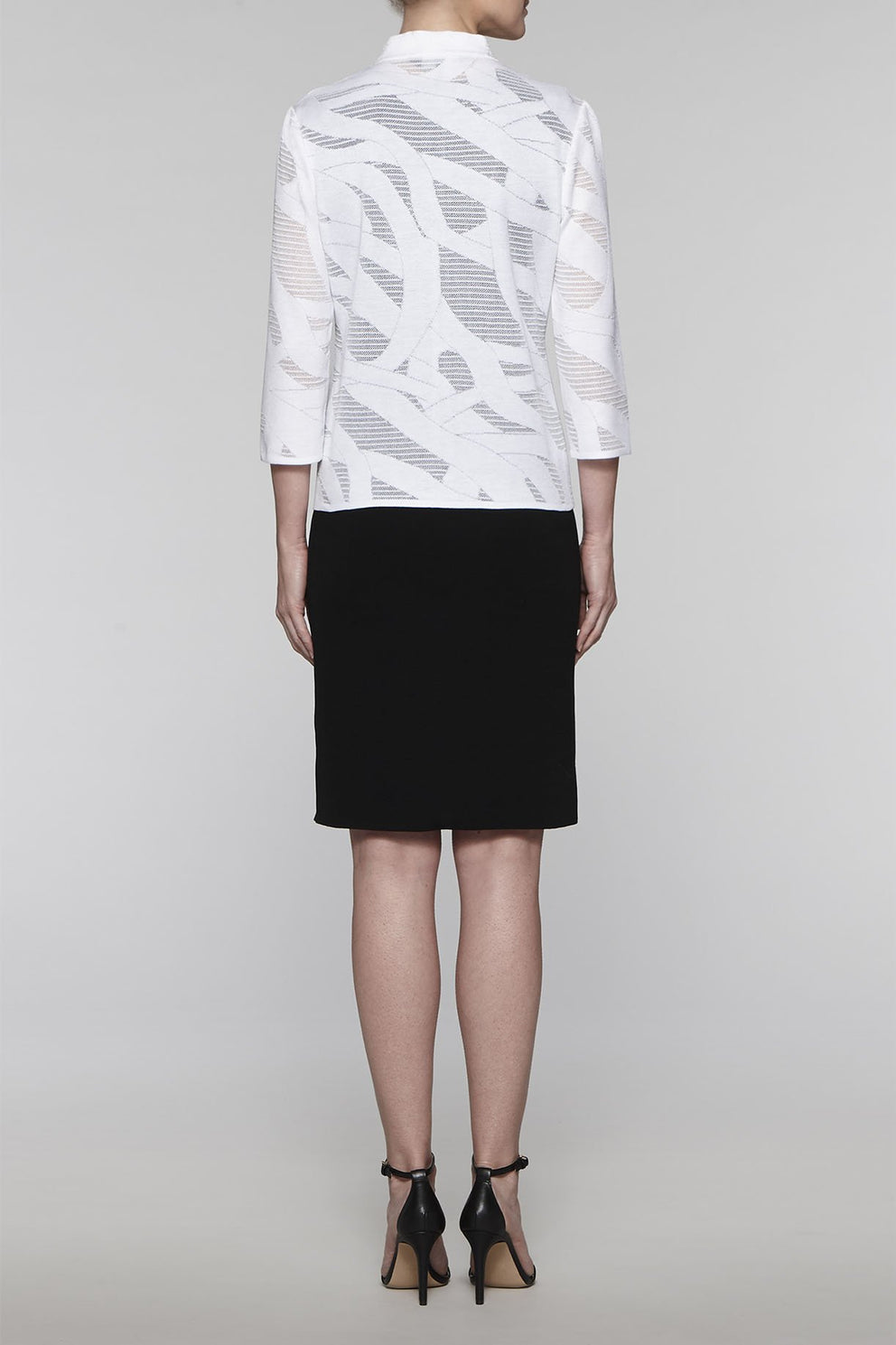 Abstract Sheer Twist Jacket Color White