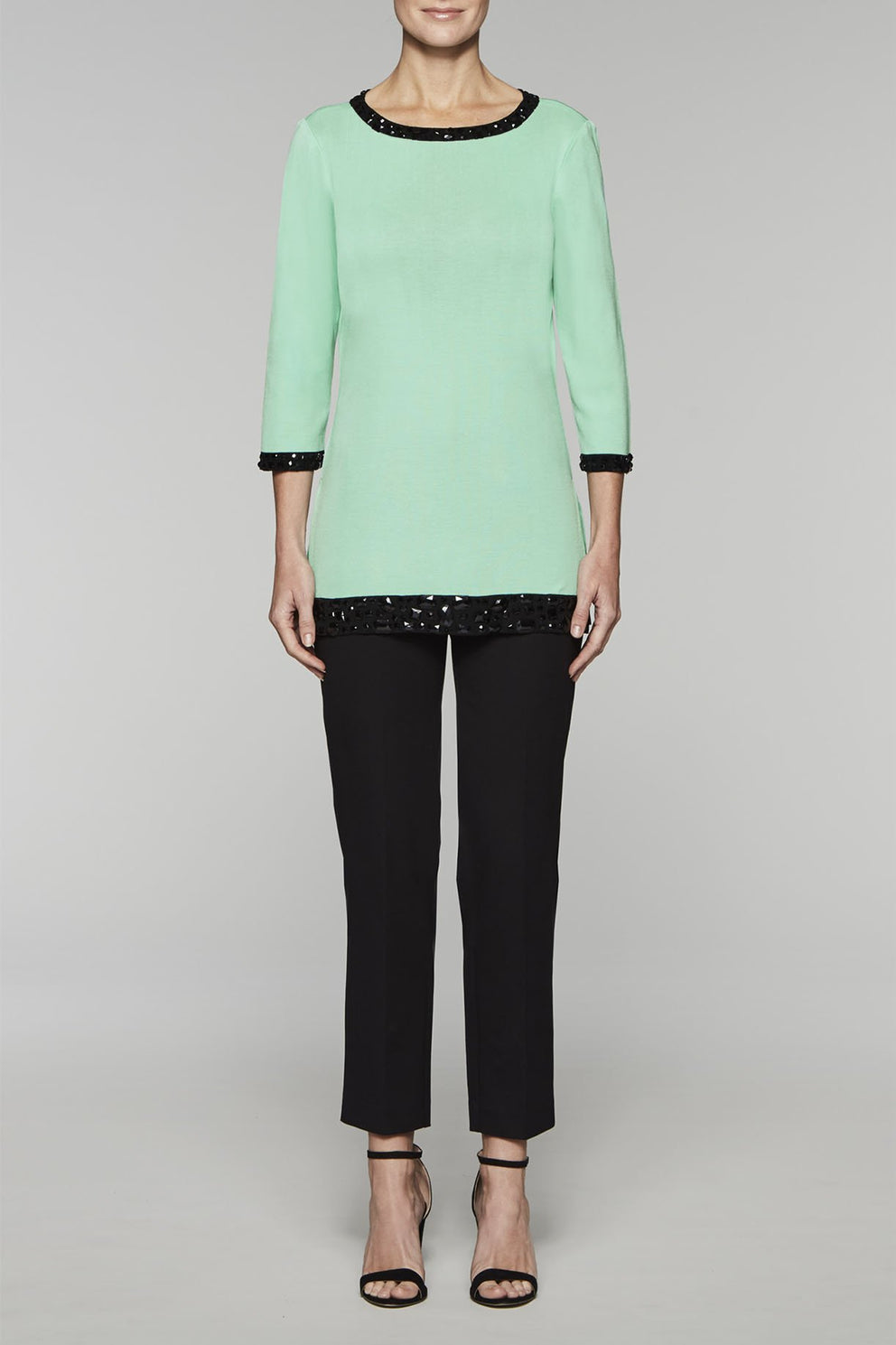 Gem Accented Tunic Color Herb/Black