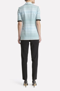 Gradated Striped Jacket Color White/Dew Blue/Clover/Black