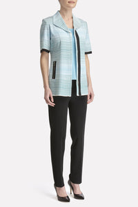 Gradated Striped Jacket Color White/Dew Blue/Clover/Black