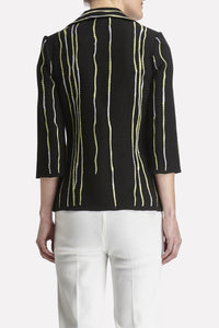Juxtapose Line Ribbed Blazer Color Black/Lemon/White