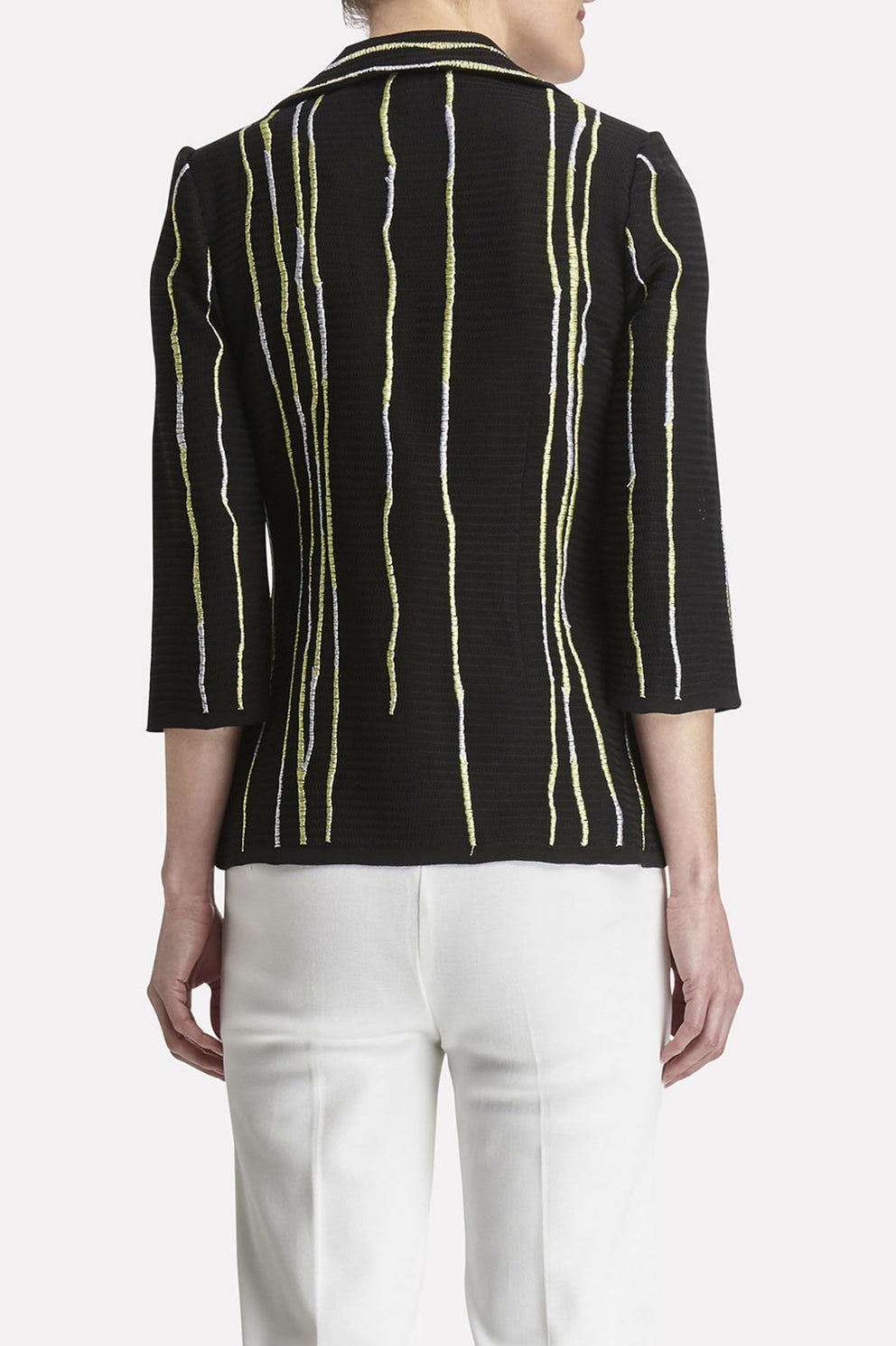 Juxtapose Line Ribbed Blazer Color Black/Lemon/White