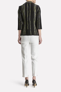 Juxtapose Line Ribbed Blazer Color Black/Lemon/White