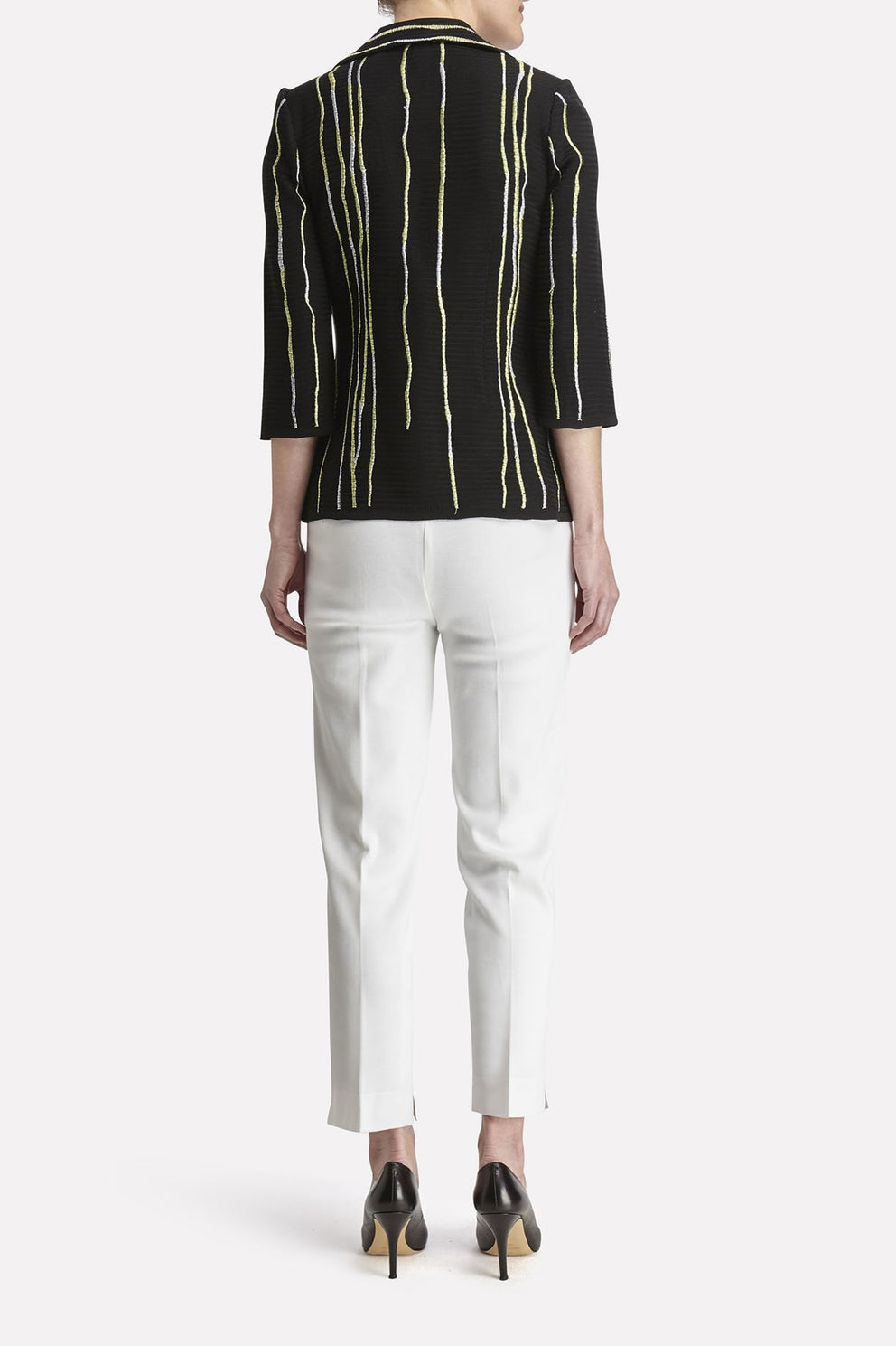 Juxtapose Line Ribbed Blazer Color Black/Lemon/White