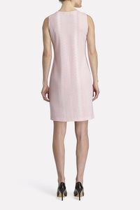 Vertical Chevron Knit Dress Color Perfect Pink/White