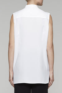 Wave Stitch Sleeveless Tunic Color White