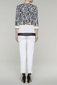 Zebra Zip Accent Jacket Color Black/Pear/White