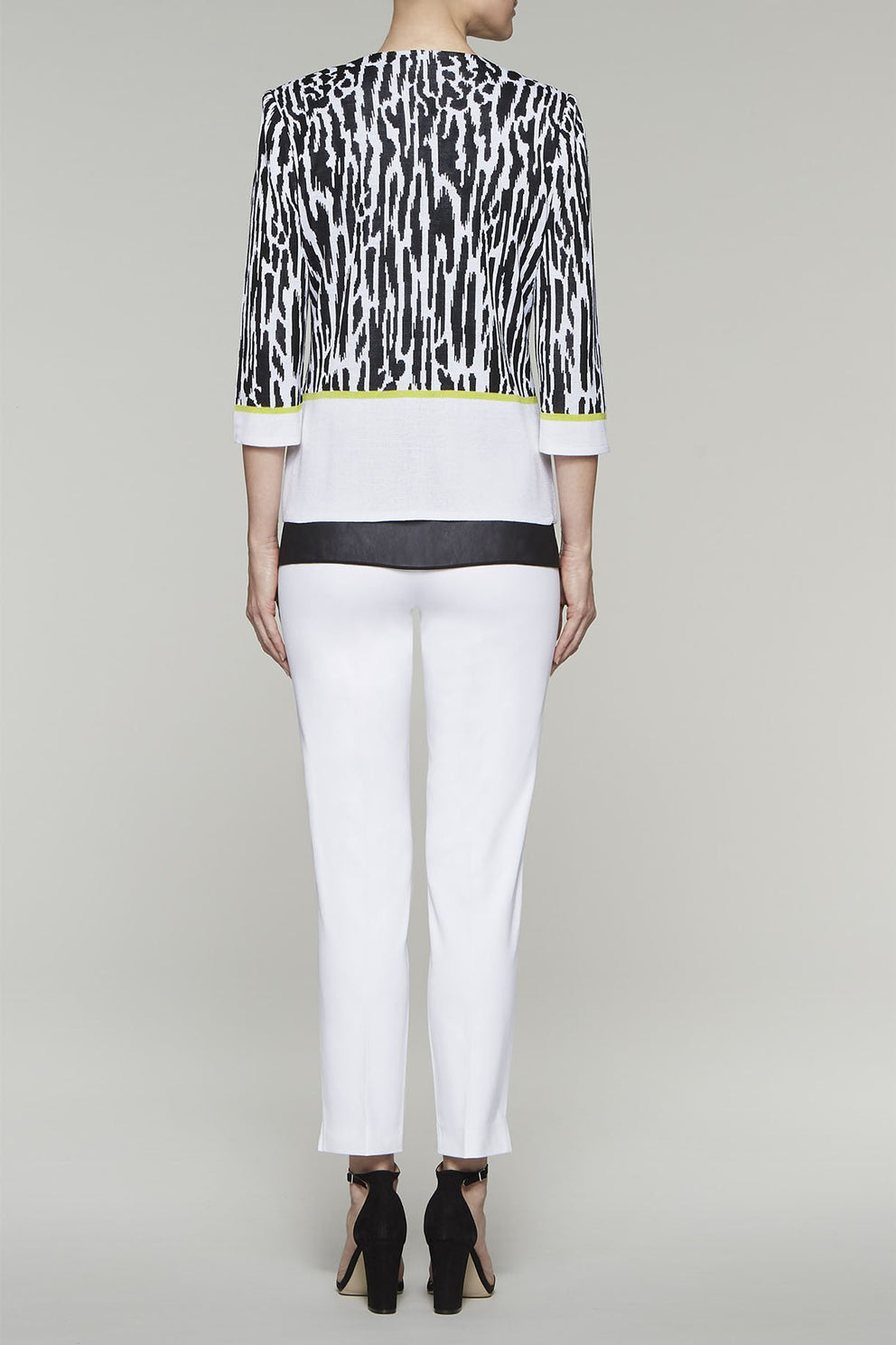 Zebra Zip Accent Jacket Color Black/Pear/White