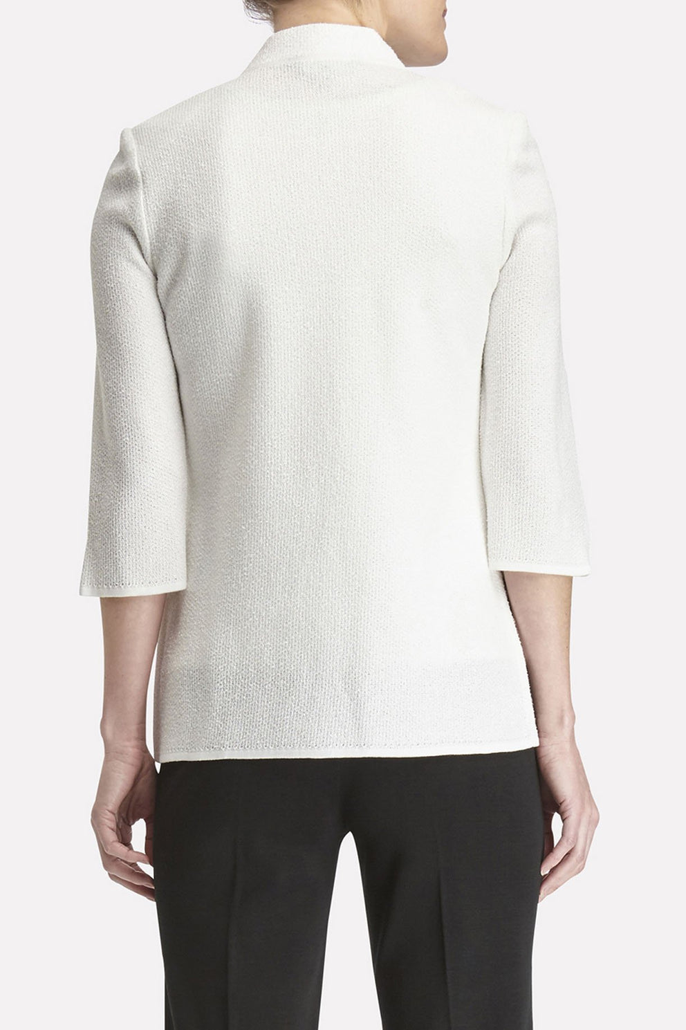 Zig-Zag Embroidered Knit Jacket Color White/Margarita/Black