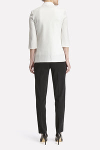 Zig-Zag Embroidered Knit Jacket Color White/Margarita/Black