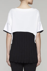 Lace Knit Layered Tunic Color White/Black